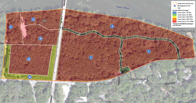 Huguenot Woods Flatwater Study Area Map