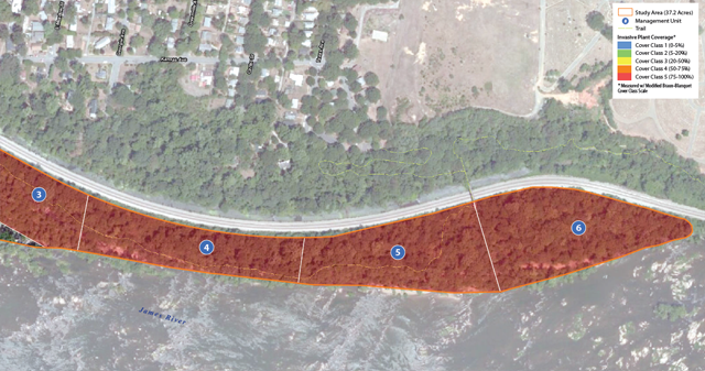 Texas Beach/North Bank Trail East Study Area Map
