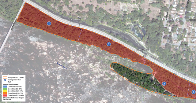 Texas Beach/North Bank Trail West Study Area Map
