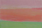 spring field, early morning haze
