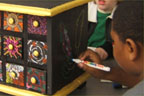 kids painting trinket box
